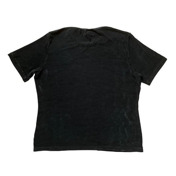 Vintage Black Stretchy Oversized Short Sleeve Ribbed "Millenium" Tee Shirt L XL - Picture 3 of 5